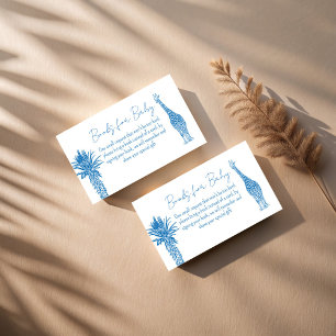 Carte D'accompagnement Safari bleu toile girafe demande de réservation