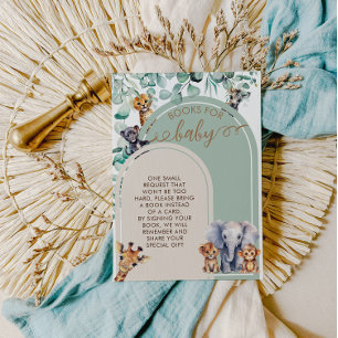 Carte D'accompagnement Safari Boho Green Baby showers Livres Pour Bébé