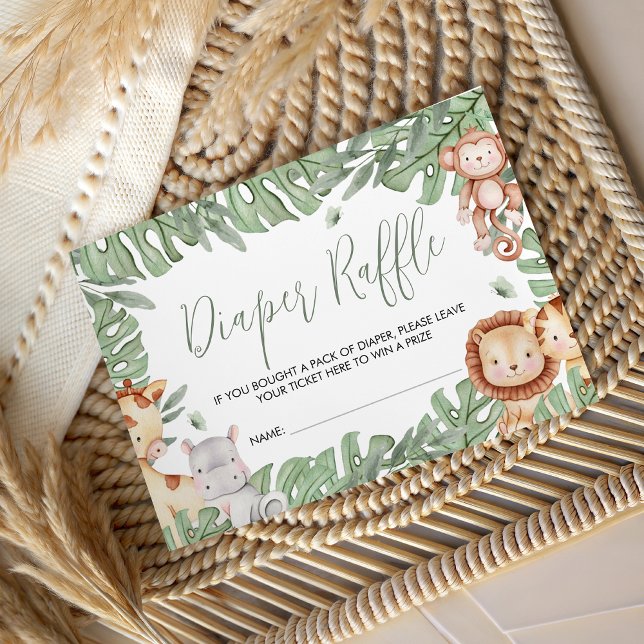 Carte D'accompagnement Safari Diaper Raffle Card (Créateur téléchargé)