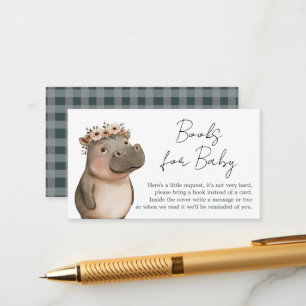 Carte D'accompagnement Safari Hippo Boho Baby shower Boho Livres