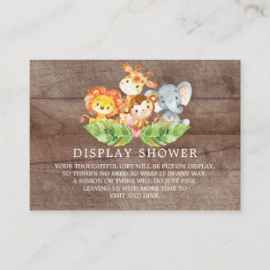 Carte D'accompagnement Safari Jungle Animaux Baby shower Cadeau