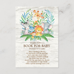 Carte D'accompagnement Safari Jungle Neutral Baby shower Livre pour bébé