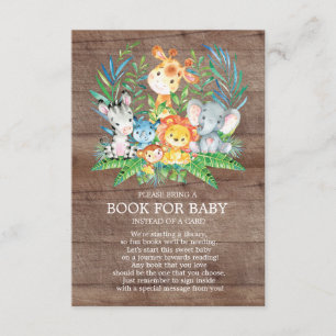 Carte D'accompagnement Safari Jungle Neutral Baby shower Livre pour bébé
