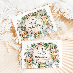 Carte D'accompagnement Safari sauvage Animaux Fille Baby shower Déchets R