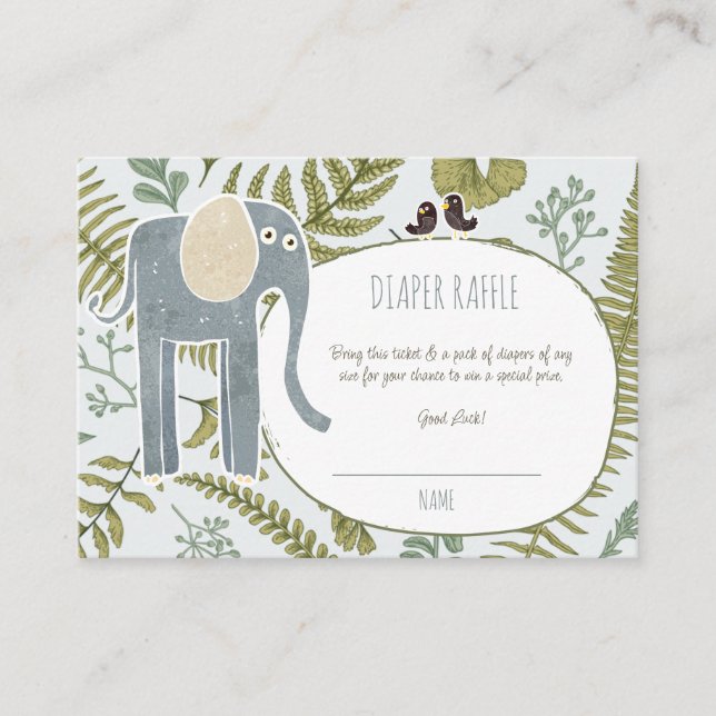 Carte D'accompagnement Safari sauvage Jungle Animaux Baby shower botaniqu (Devant)