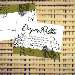 Carte D'accompagnement Safari sauvage Laisser Olive Green Diaper Raffle
