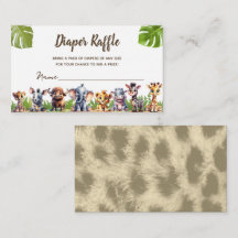 Safari Thème Baby shower Déchets Raffle Billet
