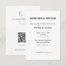 Carte D'accompagnement Sage Ampersand Mariage | Dîner de Répétition