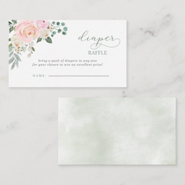 Carte D'accompagnement Sage Baby in Bloom Baby shower rose Refle de couch (Devant / Derrière)