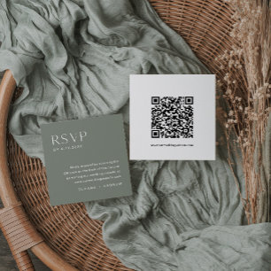 Carte D'accompagnement SAGE Bohemian RSVP Card, QR Code Insertion