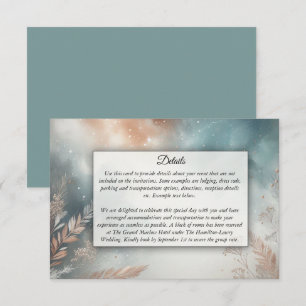 Carte D'accompagnement Sage et Terracotta Stardust Mariage Ciel