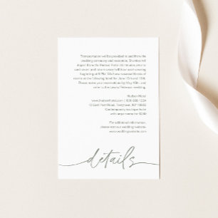 Carte D'accompagnement SAGE Fresque Moderne Détails Mariage Boîtier