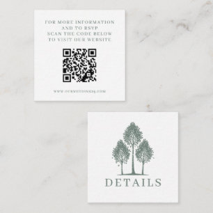 Carte D'accompagnement Sage Green Aspen Tree Mariage QR