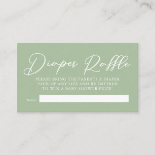 Carte D'accompagnement Sage Green Baby shower blanc Déchets Raffle