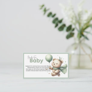 Carte D'accompagnement Sage Green Bear Books for Baby Baby shower