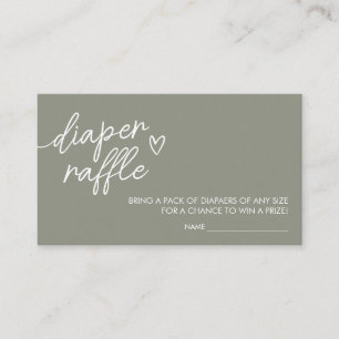 Carte D'accompagnement Sage Green Boho Minimaliste Déchets Raffle