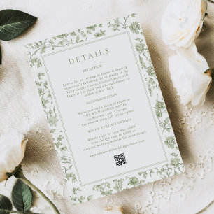 Carte D'accompagnement Sage Green Chinoiserie Détails du Mariage