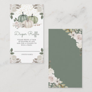 Carte D'accompagnement Sage Green Citrouille Floral Chute Chauffage Raffi