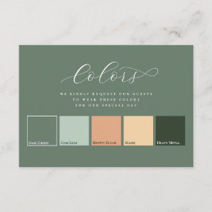 Carte D'accompagnement Sage Green Élégant 5 Couleurs Tenue de Mariage