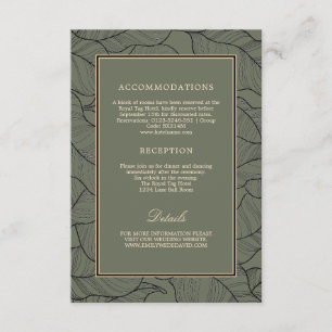 Carte D'accompagnement Sage Green Elegant Classic Calligraphie Détails