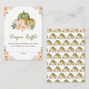 Carte D'accompagnement Sage Green et Peach Floral Citrouille Baby shower