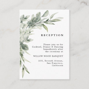 Carte D'accompagnement Sage Green Eucalyptus Minimaliste Mariage botaniqu