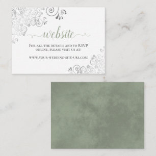Carte D'accompagnement Sage Green sur White avec Mariage de dentelle d'ar