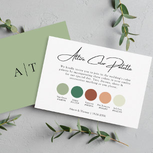 Carte D'accompagnement Sage Green Terracotta Mariage palette de couleurs