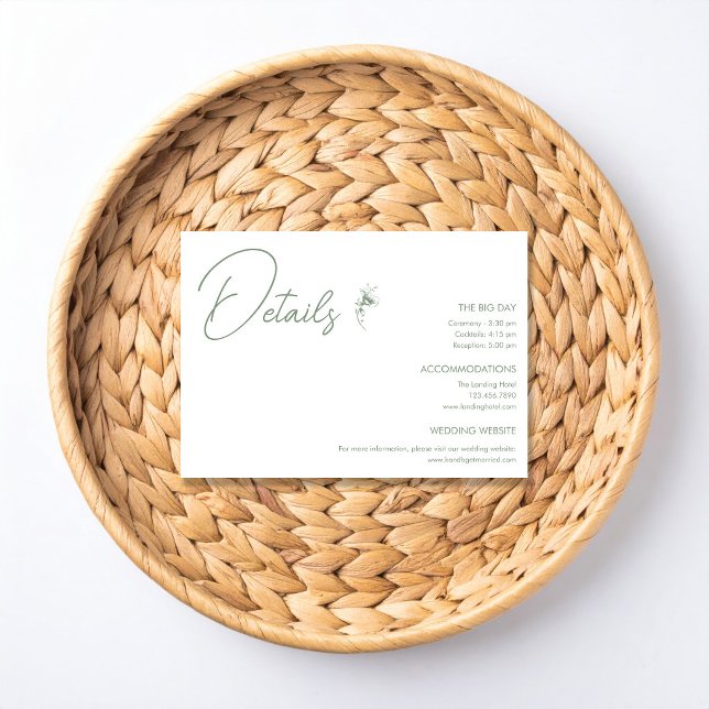 Carte D'accompagnement Sage Green Toile Details (Créateur téléchargé)