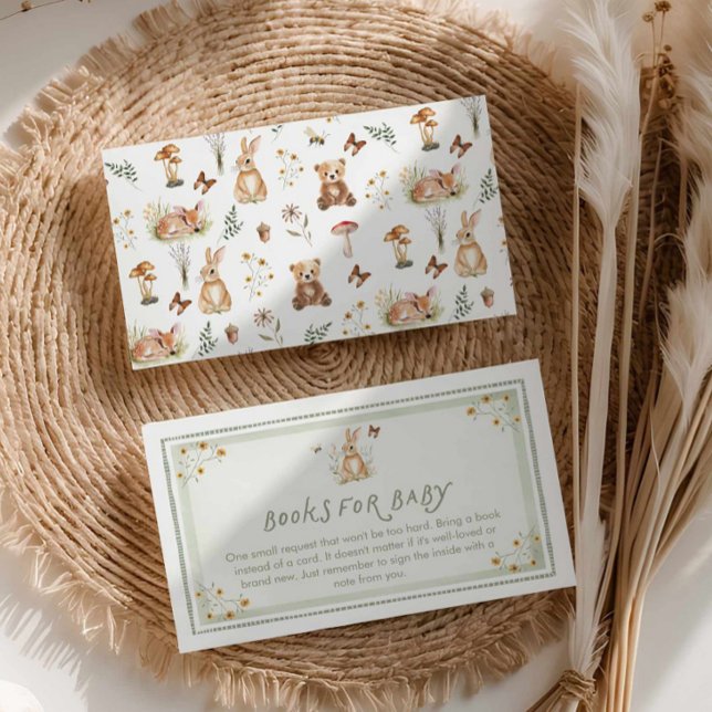 Carte D'accompagnement Sage Green Woodland Animals Books for Baby Card (Sage Green Woodland Books for Baby Card)