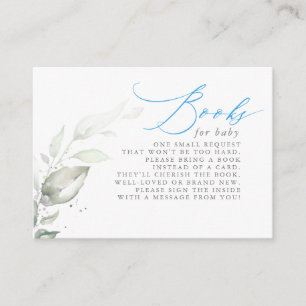 Carte D'accompagnement Sage Greenery et Blue Typography Livres pour bébé
