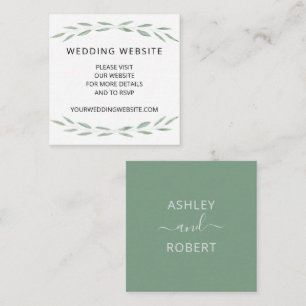 Carte D'accompagnement Sage Greenery Mariage Website Card, Botanical