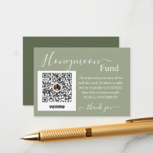 Carte D'accompagnement Sage Honeymoon Fund Registry Enclosure Card