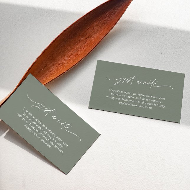 Carte D'accompagnement SAGE Just a Note Carton Bohemian (Créateur téléchargé)