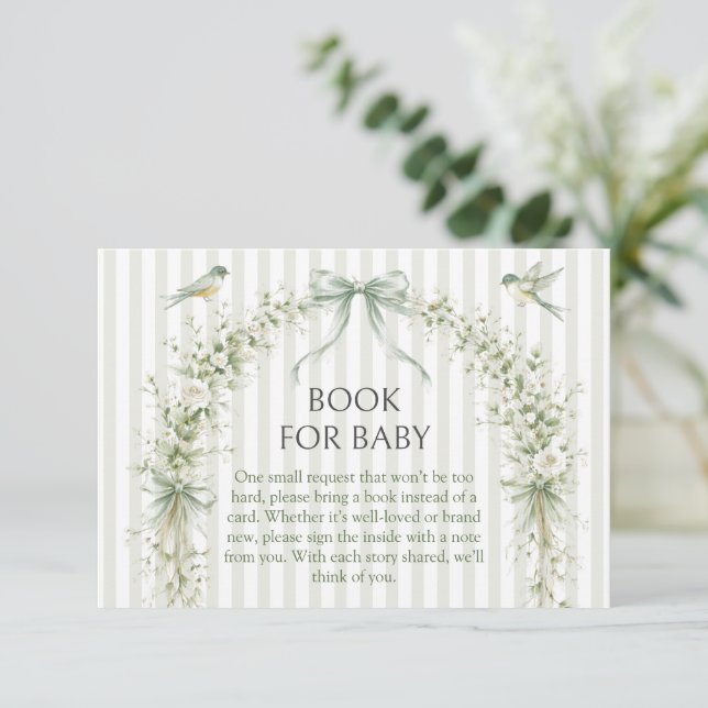 Carte D'accompagnement Sage Nesting Party Baby Shower Books for Baby (Debout devant)