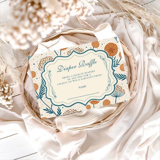 Carte D'accompagnement Sage Orange Botanical Diapper Raffle (Créateur téléchargé)