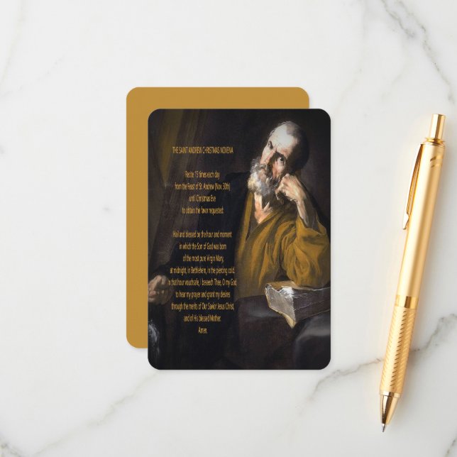 Carte D'accompagnement Saint Andrew Christmas Novena (Devant/Arrière en situation)