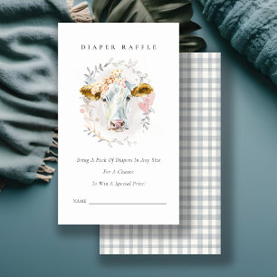 Carte D'accompagnement Saint-Cow Ferme Florale Baby shower de la chair