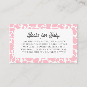 Carte D'accompagnement Saint Cow rose Boho Baby shower Livres pour bébé