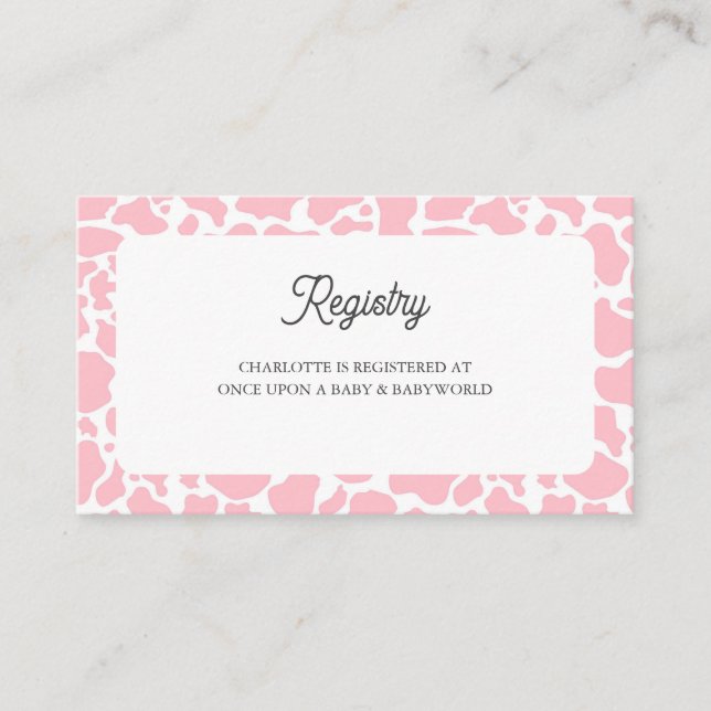 Carte D'accompagnement Saint Cow rose Boho Baby shower Livres pour bébé (Devant)