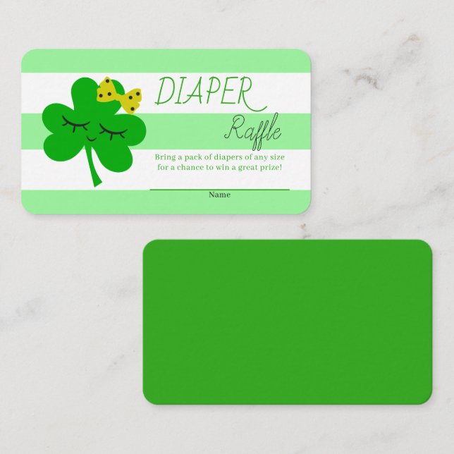 Carte D'accompagnement Saint Patrick's Day Baby shower Déchets Raffle (Devant / Derrière)