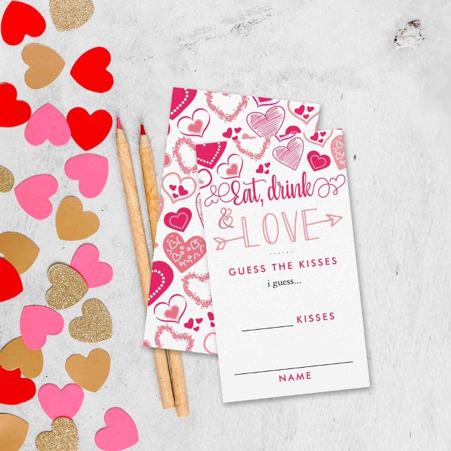 Carte D'accompagnement Saint Valentin Fête des mariées Combien de baisers (Créateur téléchargé)