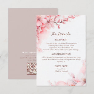 Carte D'accompagnement Sakura Japanese Cherry Blossom Détails du Mariage