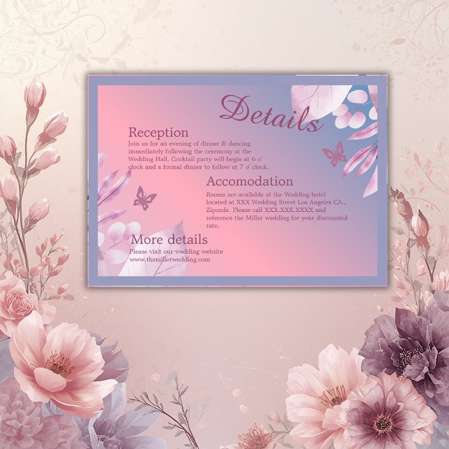 Carte D'accompagnement sakura mariage en fleurs de cerisier pastel (Créateur téléchargé)