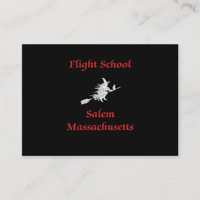 Carte D'accompagnement Salem Flight School Halloween Witel Vêtements Cade (Devant)