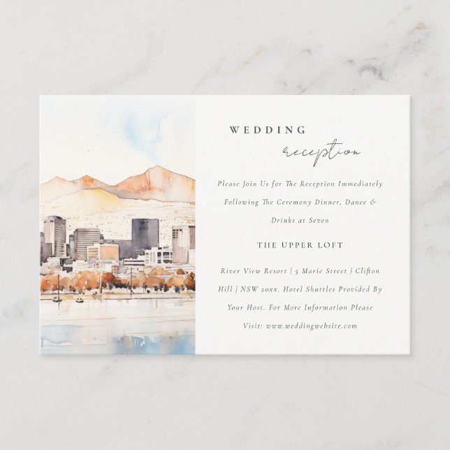 Carte D'accompagnement Salt Lake City Utah Landscape Wedding Reception (Devant)