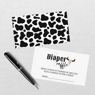 Carte D'accompagnement Salut Bébé Vache Marron Foncé Baby Shower Cowboy