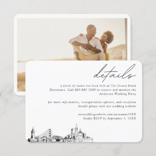 Carte D'accompagnement San Francisco Mariage Hotel Détails du bloc de cha