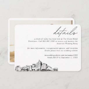 Carte D'accompagnement San Jose CA Mariage Hotel Détails du bloc de chamb