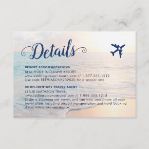 Carte D'accompagnement Sand Beach Mariage Détails Hébergement Voyage
